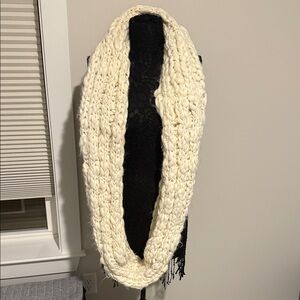 Free People Cream Knit Scarf